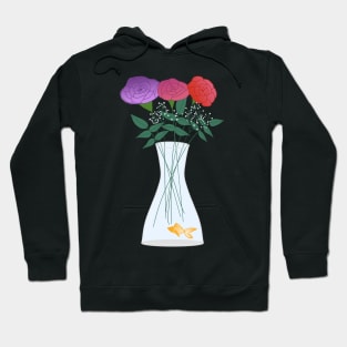 Flowers in a Vase with a Goldfish Hoodie